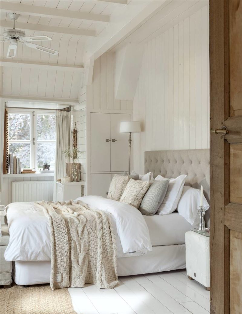 dormitorio-blanco-y-beig-con-paredes-y-suelo-de-maderablanca-colores tendencia novadecora pintores madrid 